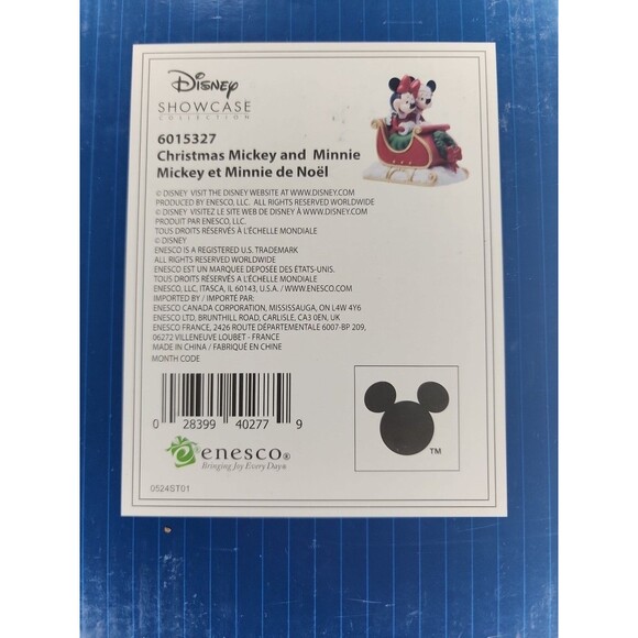 Disney Showcase HOLIDAY MICKEY AND MINNIE IN SLEIGH FIGURINE 6015327 Enesco - Picture 4 of 4
